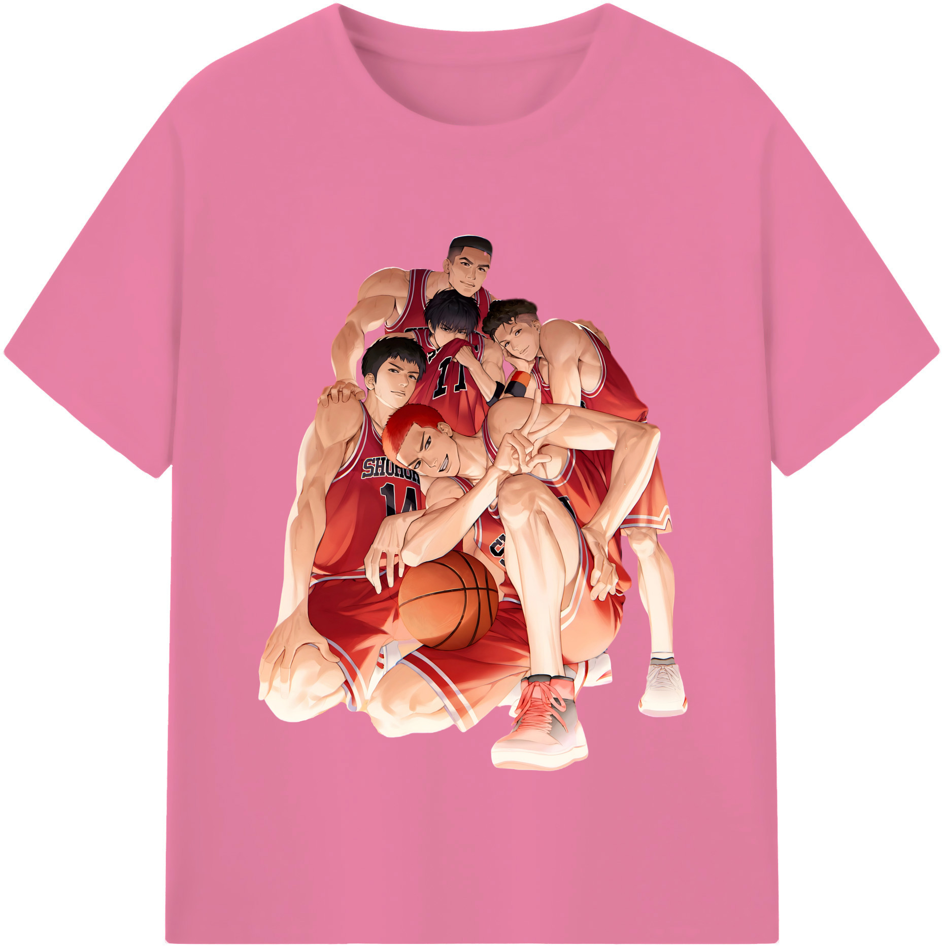 SLAM DUNK／スラムダンク 綿100％半袖Tシャツ（フロントプリント）